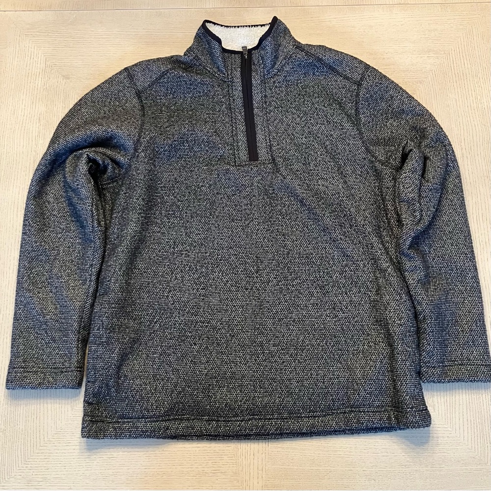 Orvis Men's Charcoal Sherpa Lined Quarter Zip Fleece Pullover